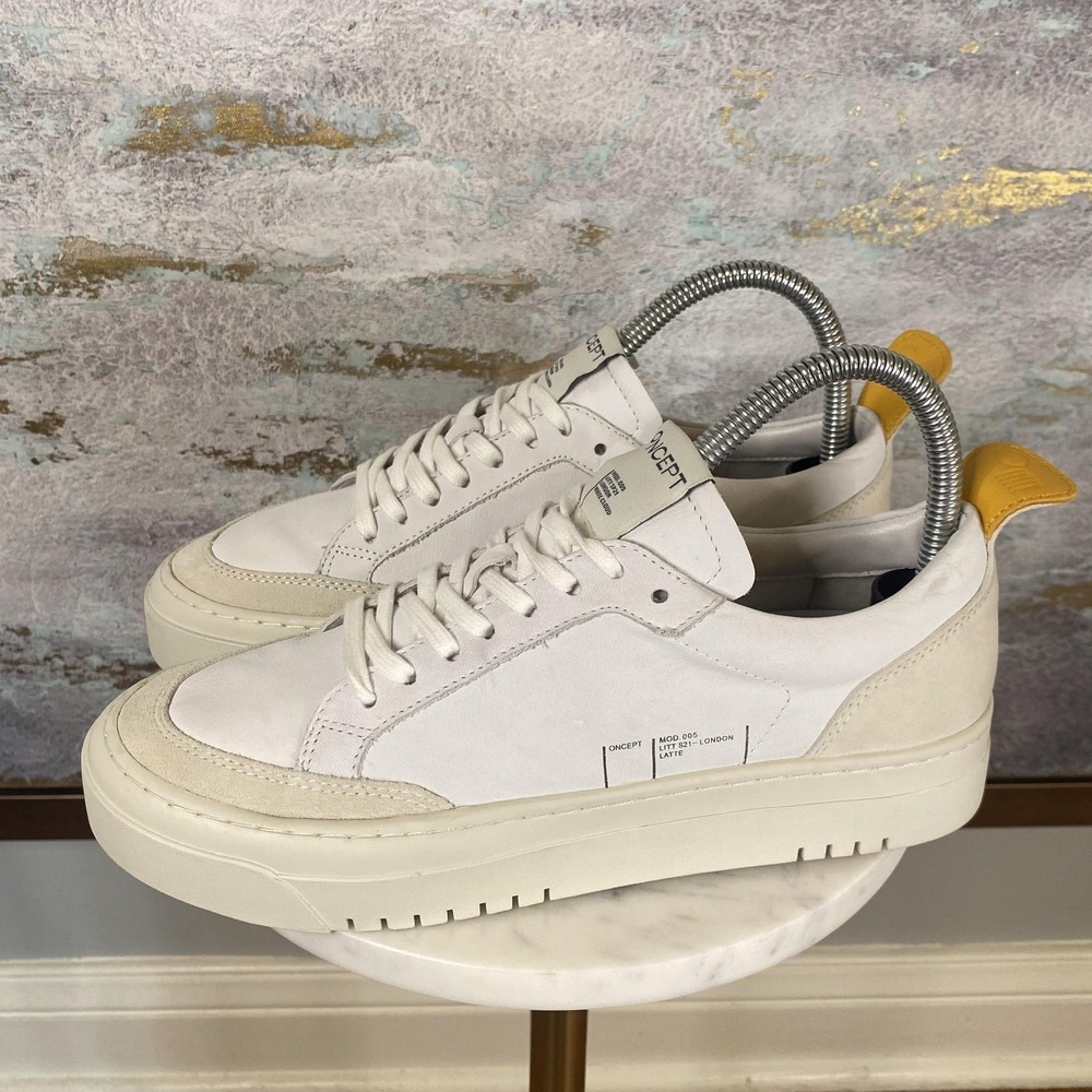 ONCEPT London White Cloud Shoes Womens Size 6.5 White Leather Sneakers MOD.005